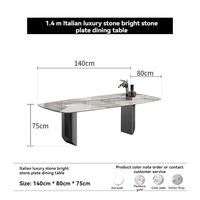 XTCZ-007 Table à manger rectangulaire de luxe moderne en métal brillant Style rock petit ménage et hôtel combinaison de chaise appropriée