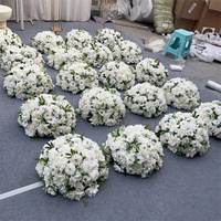 Boule et couronne de fleurs artificielles en soie naturelle de luxe de 18 pouces - Taille personnalisable - Décoration pour la Saint-Valentin et Halloween