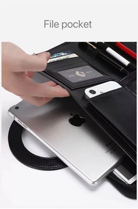 Da <span class=keywords><strong>Zip</strong></span> chất kết dính danh mục đầu tư màu hồng với notepad và máy tính văn phòng tập tin thư mục Túi dập nổi nộp hồ sơ sản phẩm với xử lý - Product Image 4