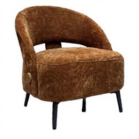 Fauteuil inclinable contemporain en cuir marron avec accoudoirs pour restaurants et cafés, mobilier de salon moderne réglable, garantie 3 ans