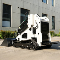 Pengiriman Gratis Powston Mini Skid Steer Loader dengan Track dan Bucket Compact Utility Loader Disetujui EPA