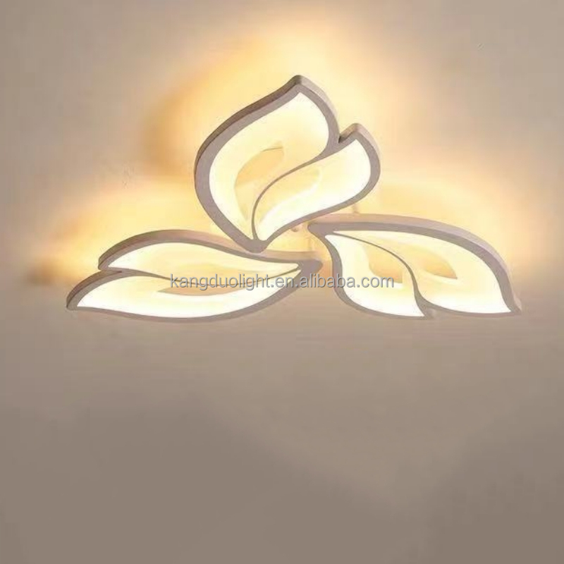 Living Room Ceiling Lamp Modern Minimalist Cold White LED AC Iron & Acrylic Flower-shaped IP44 220V Home Use