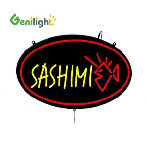 Siêu sáng dẫn <span class=keywords><strong>Sushi</strong></span> và thực phẩm biển Neon mở dấu hiệu với logo cá - Product Image 3