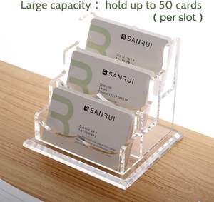 बीसा कारखाना रचनात्मक कार्यालय डेस्कटॉप पारदर्शी एक्रिलिक पारदर्शी पेपर व्यवसाय कार्ड धारक भंडारण केस डिस्प्ले रैक - Product Image 3