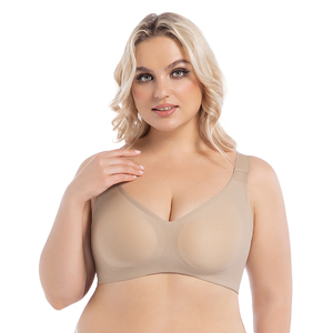 Sujetador Deportivo de Alta Sujeción para Mujer, Talla Grande, Sin Costuras, Transpirable, Cobertura Total, con Botones, Material Tejido - Product Image 1