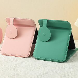 Zonyin Chất Lượng Cao Có Thể Gập Lại PU Da Trang Điểm Gương Biểu Tượng Tùy Chỉnh Ngoài Trời Du Lịch Di Động Gương Với 10X Magnifying Gương - Product Image 5