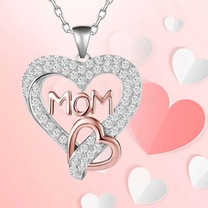 Collier SPJ Best-seller en argent sterling S925 rhodié avec pendentif double cœur pavé de zircone cubique 5A, bijoux fins pour femme, idéal pour les fêtes - Product Image 2