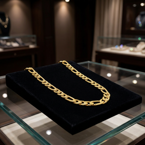 สร้อยคอทองคำแท้ 14K 18K 24K แบบฟิกาโร ดีไซน์ทันสมัย สร้อยคอทองเหลืองแฟชั่น สไตล์ฟิกาโร ขายส่ง - Product Image 4