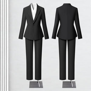 Costume <span class=keywords><strong>professionnel</strong></span> haut de gamme noir pour femmes - Costume cintré pour le printemps et l'automne, tenue de réception, ensemble de costume <span class=keywords><strong>professionnel</strong></span> - Product Image 1