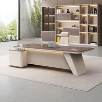 LBZ-139X Scrivania Direzionale Semplice con Finitura Verniciata, Lusso Leggero, Moderna, a L, Grande, con Piano Rinforzato per Manager