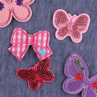 Patchs brodés à la machine, motifs arc-en-ciel, cerise, papillon, abeille et pomme, accessoires et embellissements