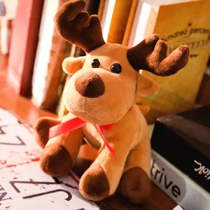 Venda por atacado de animal de cervos de natal, macio, pelúcia, brinquedos de rena, bonecas personalizadas, animal de pelúcia