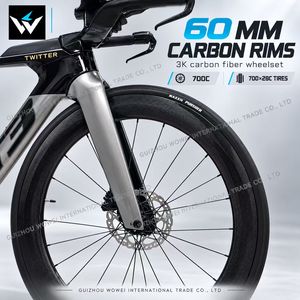 Bicicletta da Triathlon TWITTER T3 in Fibra di Carbonio, 24 Velocità, Ruote a 3 Razze, Manubrio TT, Freni a Disco Idraulici, Bici da Corsa Urbana <span class=keywords><strong>Kona</strong></span> - Product Image 3