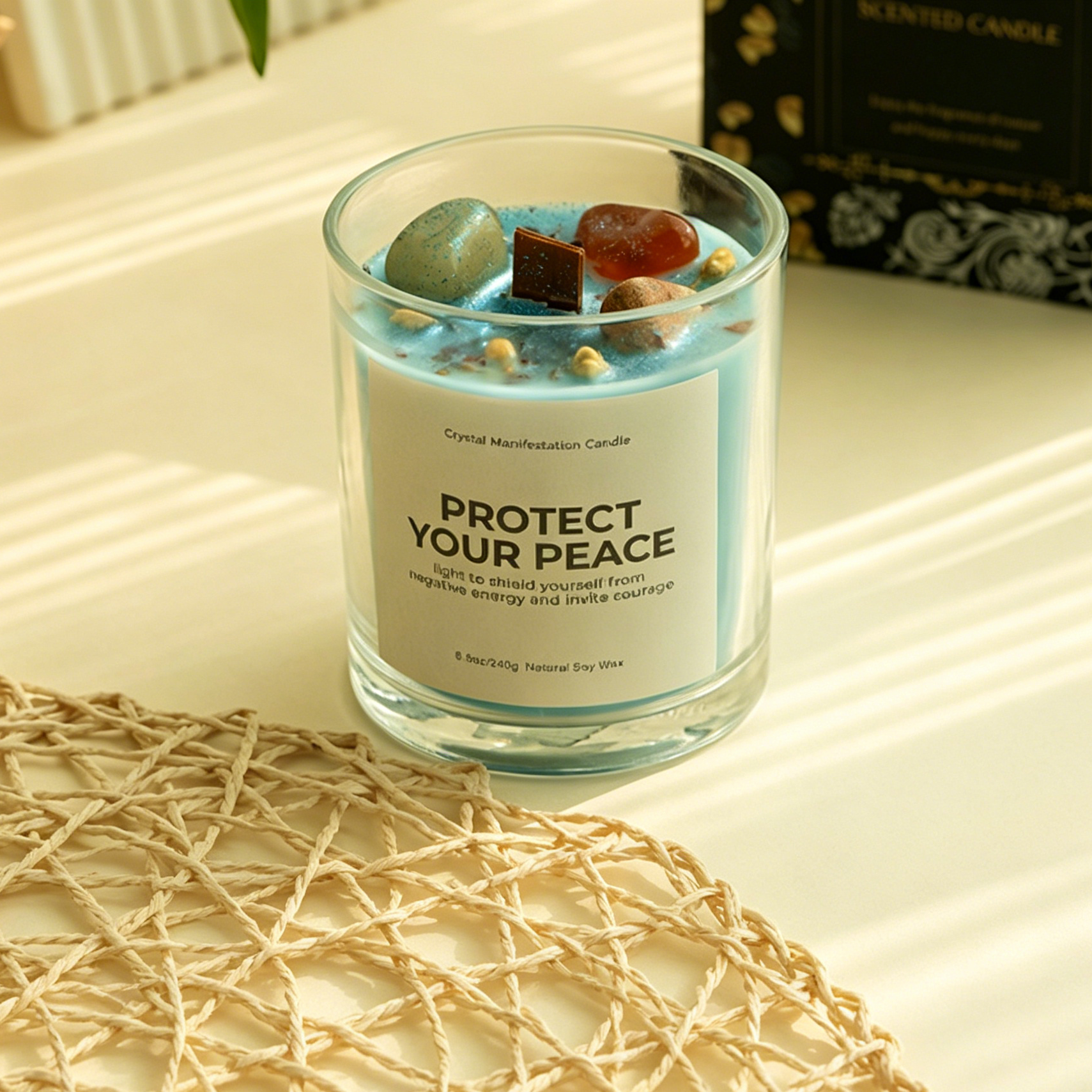 7 * 8.5cm Crystal Blue [Sea Breeze] Wax Approximately 170g