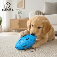Juguete Dispensador de Golosinas para Perros con Forma de Balón de Rugby, Rompecabezas Interactivo, Alimentador Lento de Comida para Perros Pequeños y Medianos