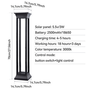 Lámpara <span class=keywords><strong>Solar</strong></span> de Jardín Dingdian Recargable de Larga Duración IP65 con Interruptor y Sensor de Luz, Lámpara de Paisaje <span class=keywords><strong>para</strong></span> Exteriores - Product Image 6