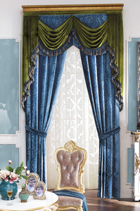 Châu Âu 3D Ép Và Dập Nổi Ý Nhung Hoàn Thành Màn Rèm Với Swag Đường Viền Bằng Vải Tùy Chỉnh Dự Án Khách Sạn - Product Image 5