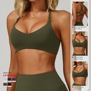 Crisscross Back Ladies Running <strong>Sports</strong> Clothes Fitness Workout Gym Crop Top High Support <strong>Sports</strong> Yoga <strong>Bra</strong> For Women - Product Image 2