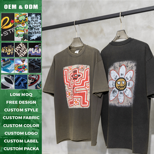 เสื้อยืดคอกลมลายศิลปะนามธรรมสไตล์วินเทจ สตรีทแวร์แนวศิลปะ คุณภาพสูง โลโก้สั่งทำพิเศษ - Product Image 2