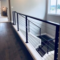 Lot de 3 garde-corps en câble YL, main courante pour terrasse, escalier, 30x50 mm, intérieur/extérieur, 74 pouces
