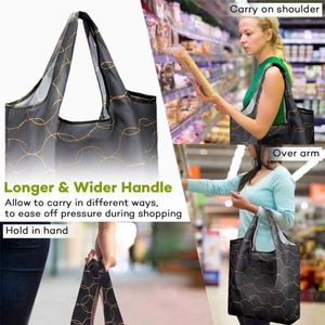 Wholesale Eco Friendly Reusable <b>Folding</b> Grocery Bag Washable Polyester Foldable Tote Shopping Bag - Product Image 3
