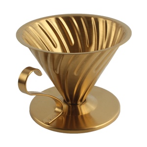 Filtre à café en cône réutilisable, accessoires de brassage lent, filtre à café à dégoulinement manuel en acier inoxydable pour 1 à 4 tasses - Product Image 3