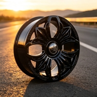 Velg Alloy Aluminium Forged Gloss Black Machined Face Multi Spoke Concave 20-22 Inch 9.5J 5x120 5x108 ET42.5 untuk Berbagai SUV