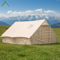 Tente gonflable de luxe style villa 12 m² imperméable pour le camping, grand espace, glamping, dôme gonflable