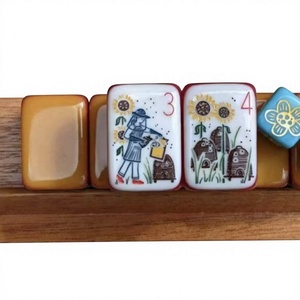 Jeu de Mahjong Américain de Luxe à 7 couches avec tuiles sculptées, coins arrondis, 160 pièces, pour 4 joueurs, pieds pliables, en stock - Product Image 3