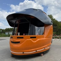 Camion de nourriture multifonctionnel en acier de forme radio rétro, bar et remorque de vente de boissons pour hot-dogs, glaces, bière et plus encore