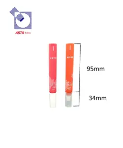 عبوة أنبوب أحمر شفاه لامع مخملي 10-D15mm مع قضيب يتدفقون لتعبئة مستحضرات التجميل إسفنجة أحمر خدود أداة إخفاء العيوب