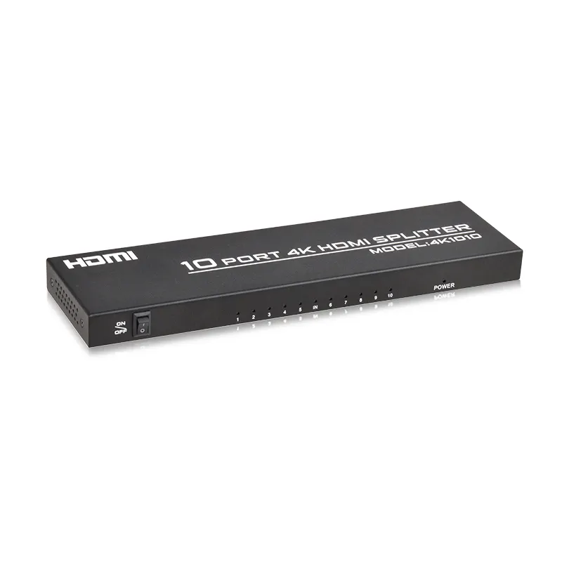 SY 1x10 1 in 10 out 4k HDMI splitter duplicatore/distributore duplicato/specchio dello schermo, supporto 3D adatto per mostre,