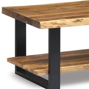 Minimalist <b>Live</b> <b>Edge</b> Wood Coffee <b>Table</b> in Natural Finish Solid Wooden Center <b>Table</b> Furniture with Clean Design Unique <b>Edge</b> - Product Image 3
