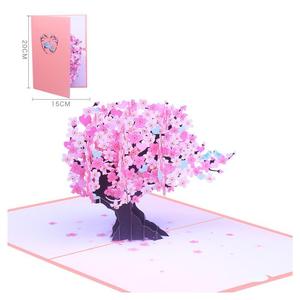 مخصص فاخر زهر الكرز ثلاثي الأبعاد منبثق بطاقة معايدة مطوية ورقية هدية معايدة مع ظرف لمناسبة عيد الحب الحب - Product Image 6