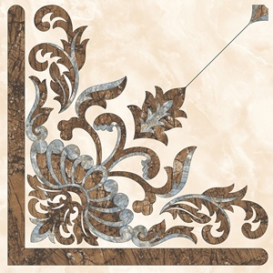 <span class=keywords><strong>Piastrelle</strong></span> in Ceramica Hasin 8-in-1 con Motivo Floreale, Effetto Parquet Lucido, Cristallo Dorato, 800x800mm - Product Image 2