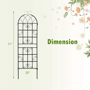 71 ''đen 2 gói kim loại vườn <span class=keywords><strong>trellis</strong></span> kim loại vườn hàng rào trang trí cảnh quan hàng rào <span class=keywords><strong>trellis</strong></span> cho Leo cây ngoài trời - Product Image 3