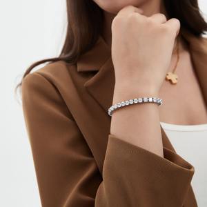 Мужские и женские водонепроницаемые браслеты из нержавеющей стали, пара ювелирных изделий высокого качества, Блестящий Бриллиант 2/3/4/5 мм, циркон, Теннисный браслет - Product Image 5