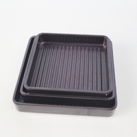 Thread Creative Commercial Barbecue Hot Pot Plat De Service Noir Givré Carré Assiette Japonais Sushi Assiette En Plastique