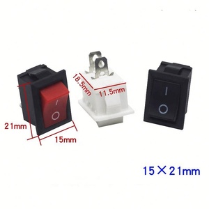 Red/Black Boat XL601-101 2-Pin 2-Speed 250VAC Power <b>Switch</b> 15*21mm Boat <b>Switch</b> KCD1 - Product Image 2