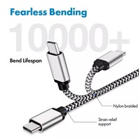Câble de chargeur de charge rapide Type C OEM/ODM Tresse USB-C Câble de données de téléphone portable Câble Usb Type C pour Android