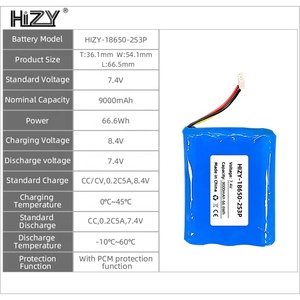 Высокая емкость 2s3p 7,4 v 9000 мА/ч, литий ионный аккумулятор 18650 батарея 9000 ма * ч - Product Image 6