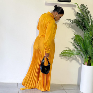 J8034 Set Due Pezzi <span class=keywords><strong>Elegante</strong></span> per <span class=keywords><strong>Donna</strong></span> <span class=keywords><strong>Taglie</strong></span> Forti, Stile Africano, Camicia Casual e Pantaloni a Gamba Larga con Pieghe - Product Image 5