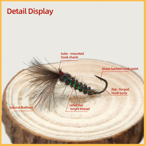 Ensemble de 10 leurres de pêche à la mouche humides pour truites et perches, appâts artificiels durs pour la pêche en lac et en rivière - Product Image 6