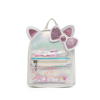 Nouveau Sac à Dos Enfant Tendance Motif Dessin Animé Nœud Papillon Oreilles de Chat Iridescent Effet Craquelé Princesse Imperméable Léger