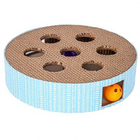Grattoir à chat rond en plastique et carton ondulé écologique, jouet durable pour chatons