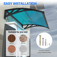 Auvent de terrasse de dalle creuse de polycarbonate de cadre de plastiques de preuve UV pour la fenêtre de maison