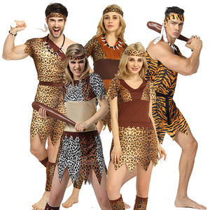 Adultos indio primitivo salvaje Cosplay Unisex puesta en escena disfraces estampado de leopardo Sexy Halloween africano Tribal disfraces - Product Image 3