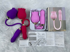 Vibratore a Forma di Fiore Rosa per Punto G Femminile, Giocattolo Sexy con Funzione di Leccata e Suzione, Vibratore a Lingua per Coppie - Product Image 2