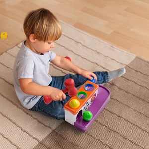 Juguete Educativo de Plástico para Niños, Plataforma de Apilamiento de Bolas de Colores con Martillo, 12M+, Montessori, en Oferta - Product Image 4