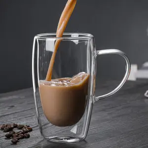 Роскошная Персонализированная стеклянная кофейная чашка 3d с двойными стенками, прозрачная кружка, крафт-набор для печати с бамбуковой крышкой от производителя